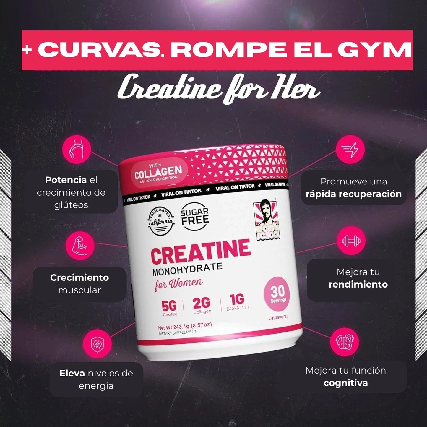 Creatina Monohidrato Optimizada para Mujeres + Colágeno