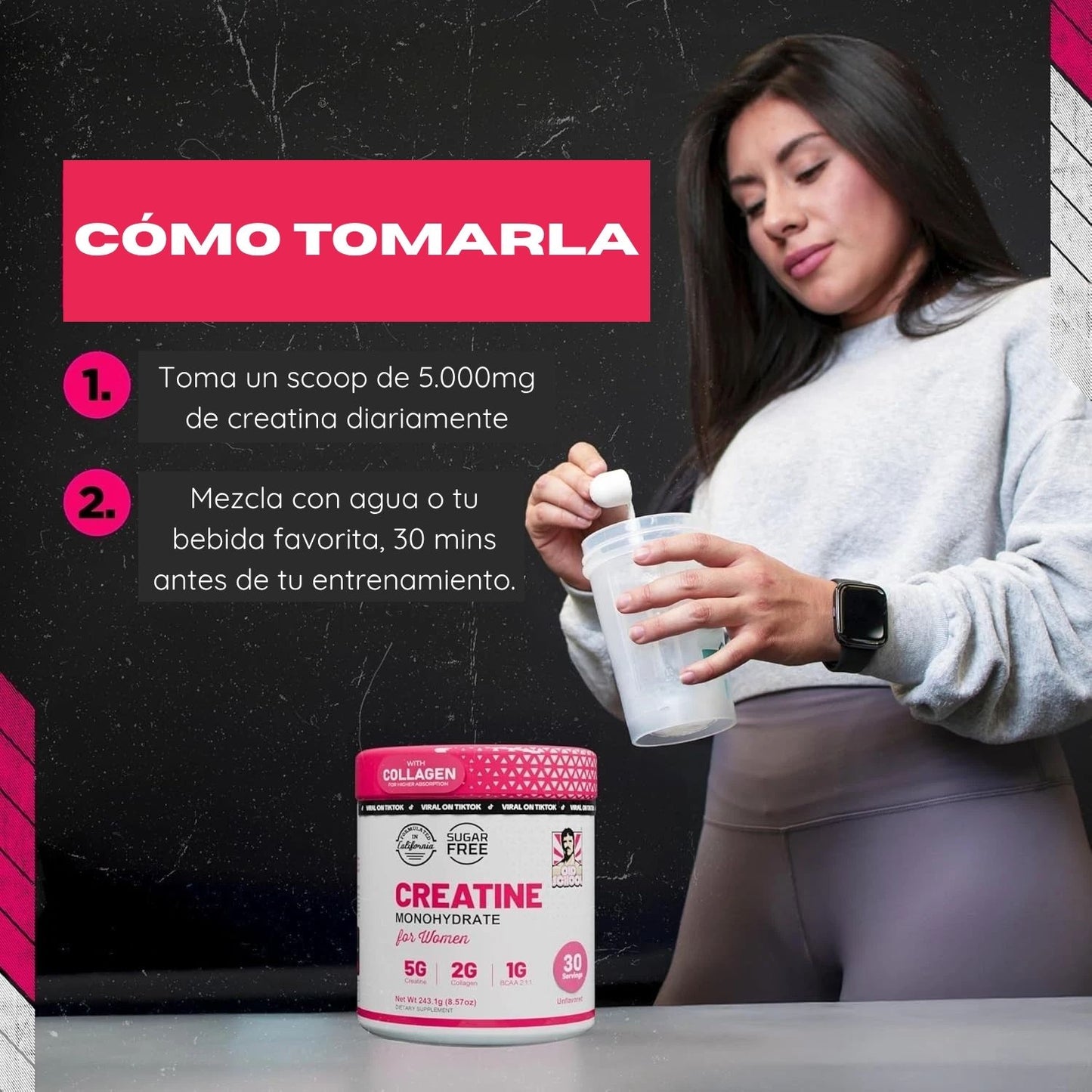Creatina Monohidrato Optimizada para Mujeres + Colágeno