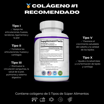 Colágeno Hidrolizado Premium con Complejo tipo I, II, III, V, X